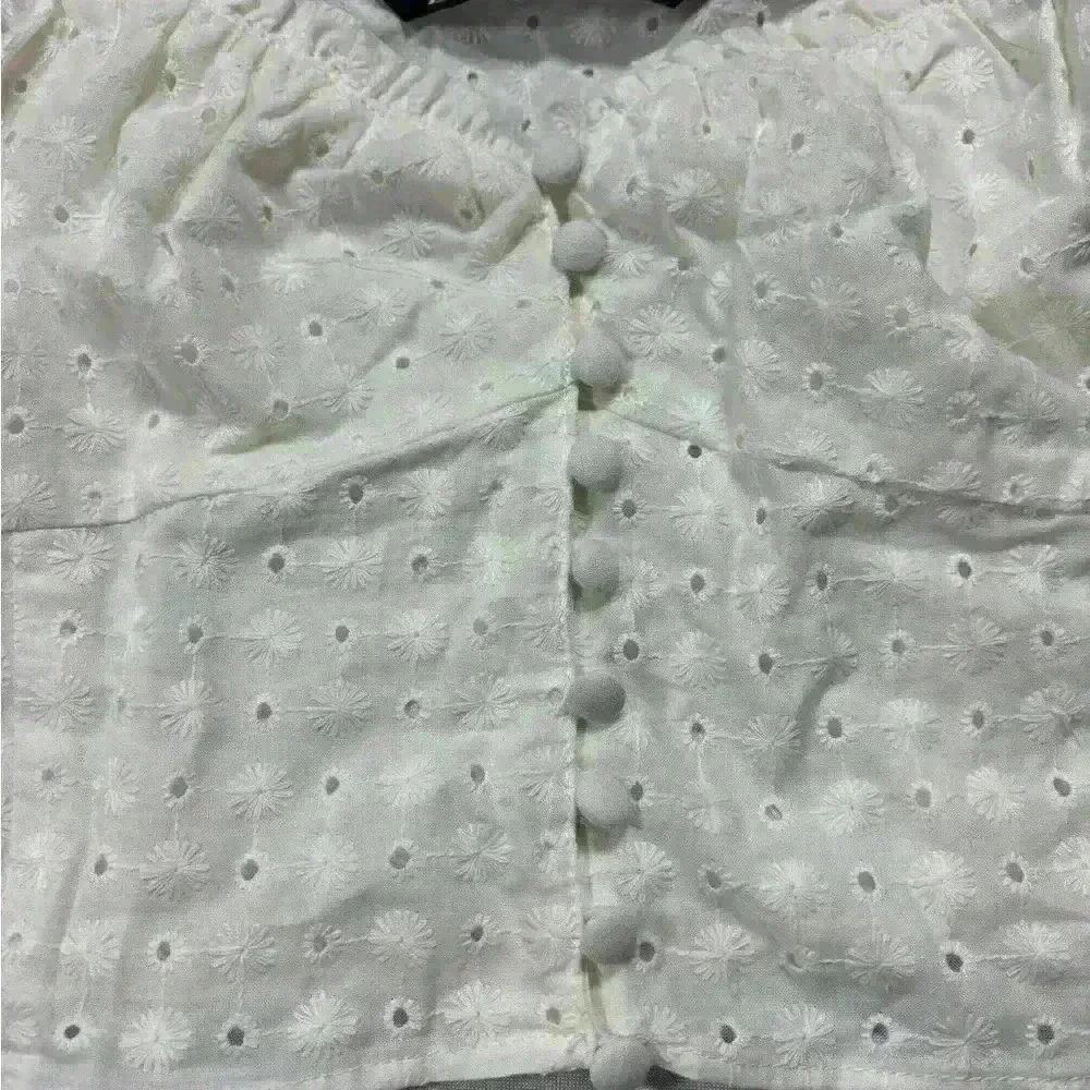 Zara Embroidered Eyelet Crop Top Small (Medium) coquette girl cottagecore whimsy - Picture 6 of 9